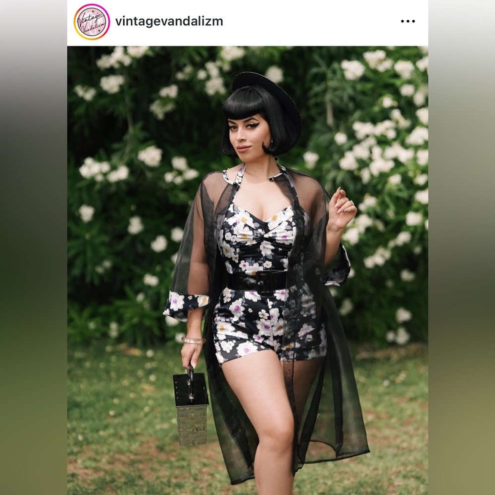 Vintage Vandalizm Eartha Playsuit Set in Flora Print